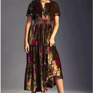 Elegant Velvet Floral Dress